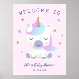 Affiche de bienvenue du Baby shower de thème Unico