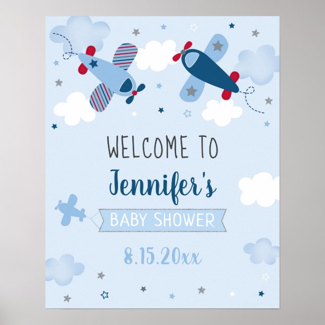 Affiche de bienvenue du Baby shower des étoiles d' (Devant)
