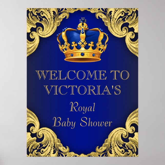 Affiche de bienvenue du Baby shower Royal Prince (Devant)
