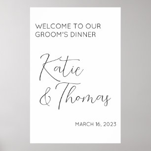 Affiche de bienvenue du dîner Mariage de la salle/