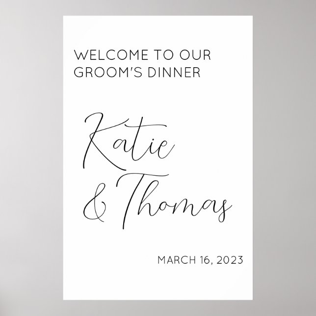 Affiche de bienvenue du dîner Mariage de la salle/ (Devant)