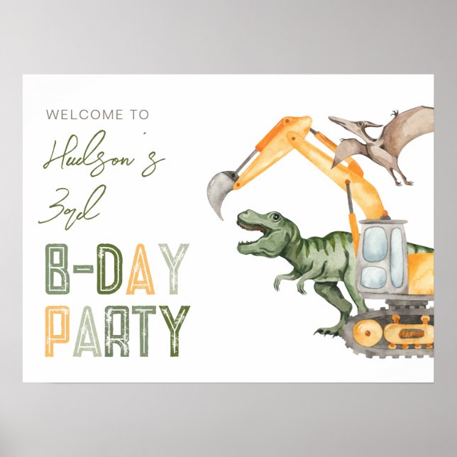 Affiche de bienvenue du Dinosaur Construction Part (Devant)
