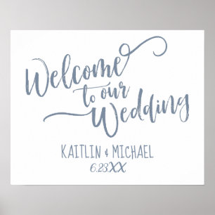 Affiche de bienvenue du Mariage de calligraphie de
