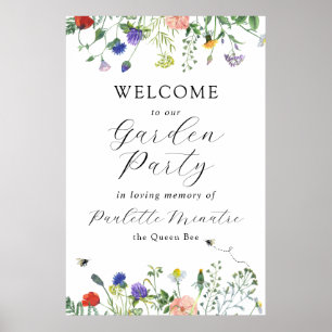 Affiche de bienvenue du service commémoratif fleur