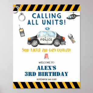 Affiche de bienvenue du thème de la fête d'anniver