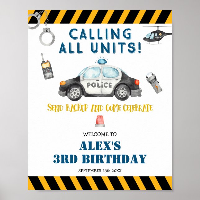 Affiche de bienvenue du thème de la fête d'anniver (Devant)