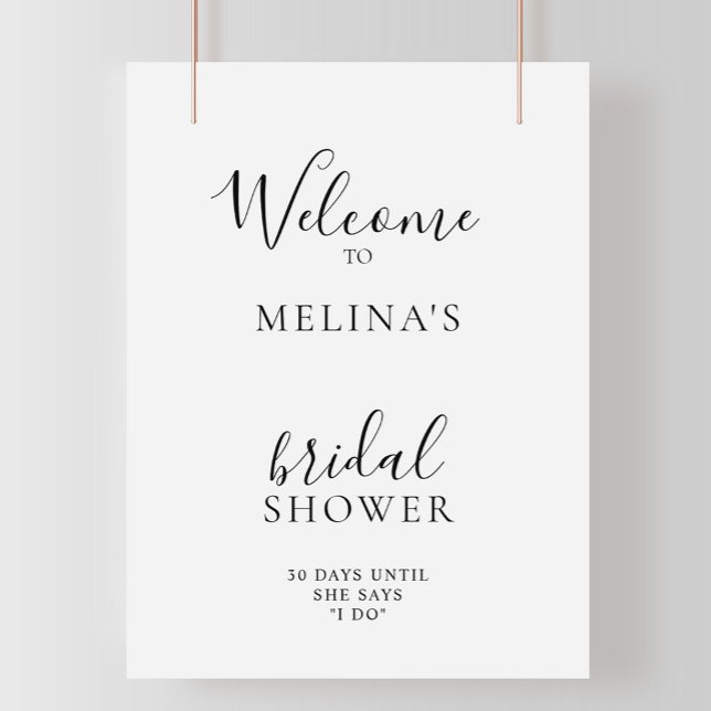 Affiche de bienvenue élégante pour la douche de la (Créateur téléchargé)