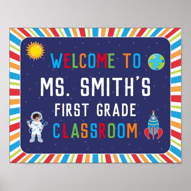 Affiche de bienvenue en classe dans l'espace extra (Devant)