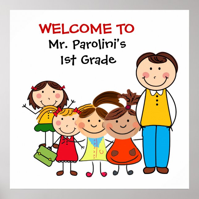 Affiche de bienvenue en classe scolaire (Devant)