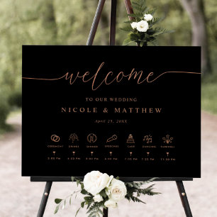 Affiche de bienvenue et chronologie du Mariage d'o
