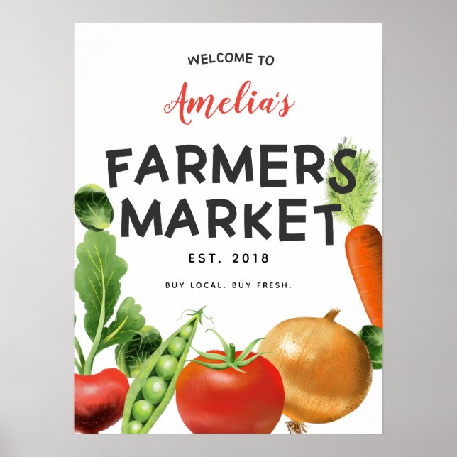 Affiche de bienvenue Farmers Market Anniversaire (Devant)