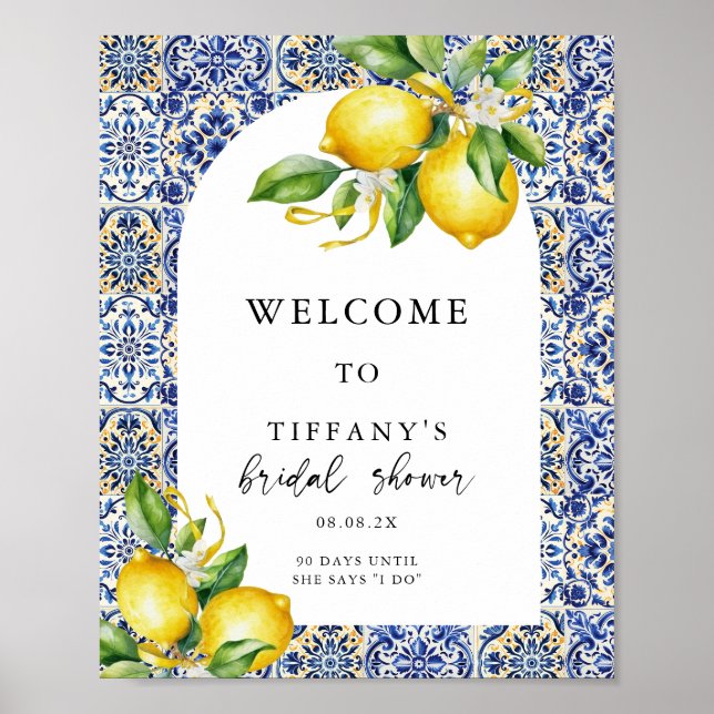 Affiche de bienvenue Fête des mariées aux citrons  (Devant)
