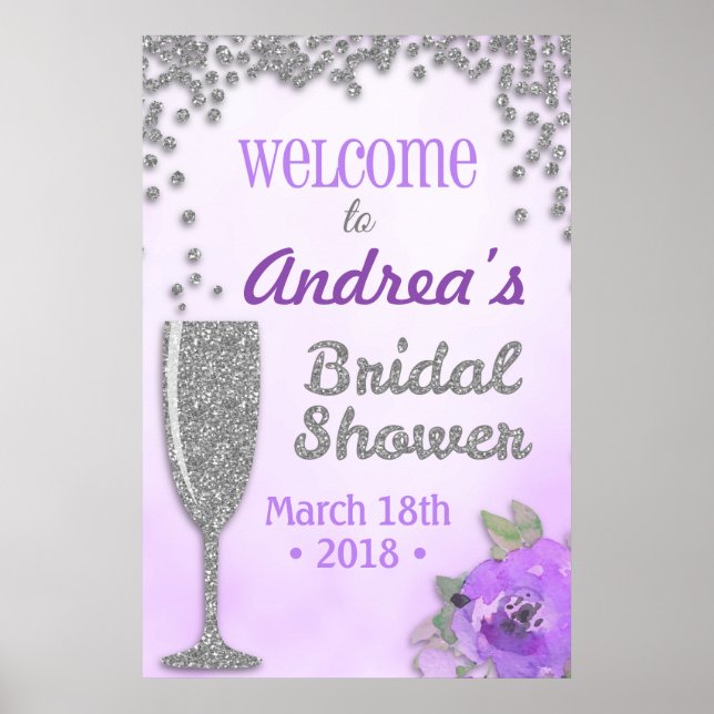 Affiche de bienvenue Fête des mariées Brunch et Bu (Devant)