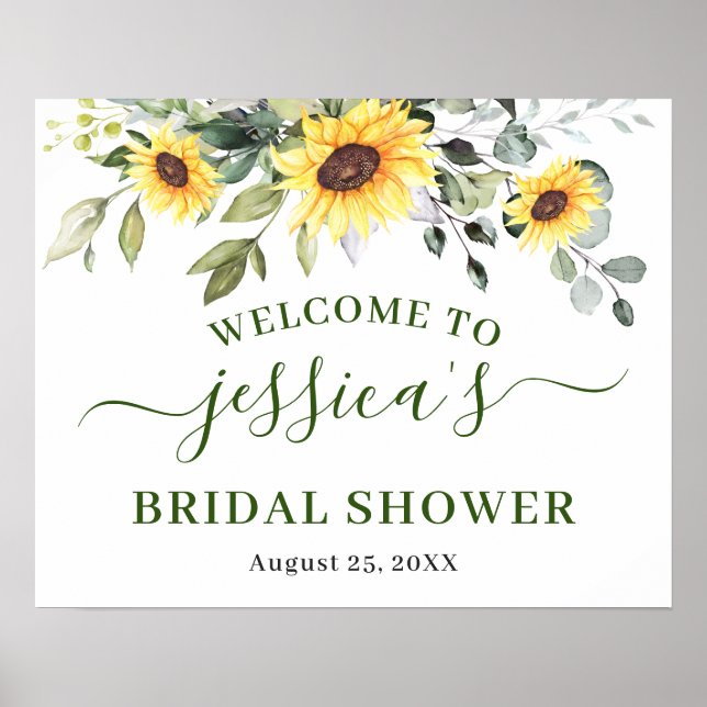 Affiche de bienvenue FÊTE DES MARIÉES de tournesol (Devant)