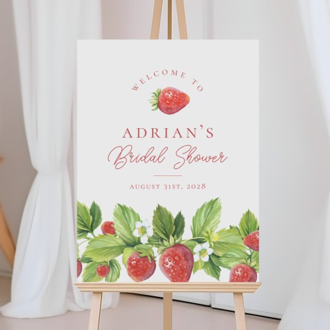 Affiche de bienvenue Fête des mariées fraise (Créateur téléchargé)