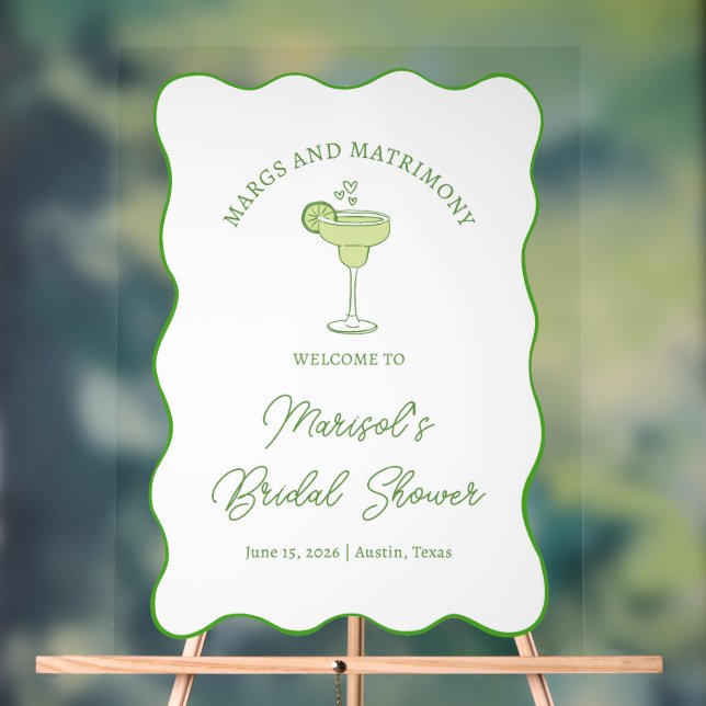 Affiche de bienvenue Fête des mariées "Margs & Mar (Neutre)