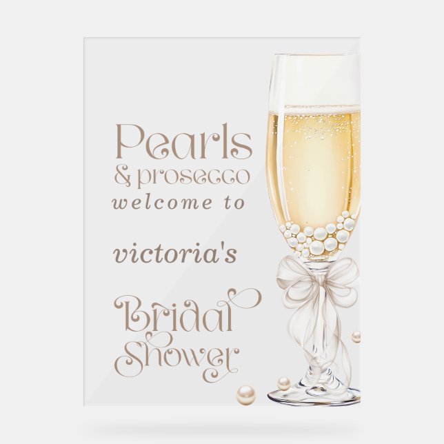 Affiche de bienvenue Fête des mariées Pearls et Pr (Recto)