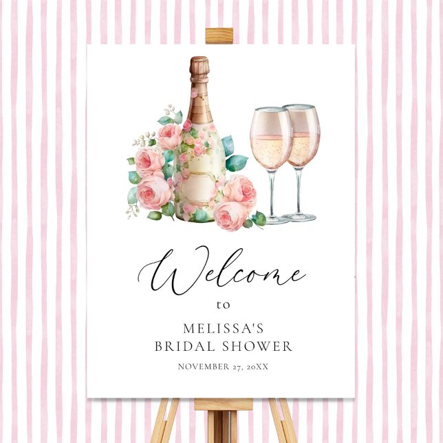 Affiche de bienvenue Fête des mariées rose (Créateur téléchargé)
