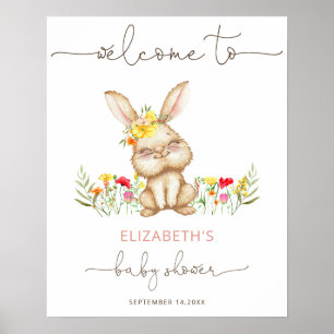 Affiche de bienvenue fille lapin
