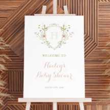 Affiche de bienvenue fleur sauvage Baby shower Mon