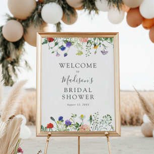 Affiche de bienvenue fleur sauvage et Fête des mar