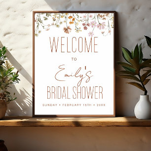 Affiche de bienvenue fleur sauvage Fête des mariée