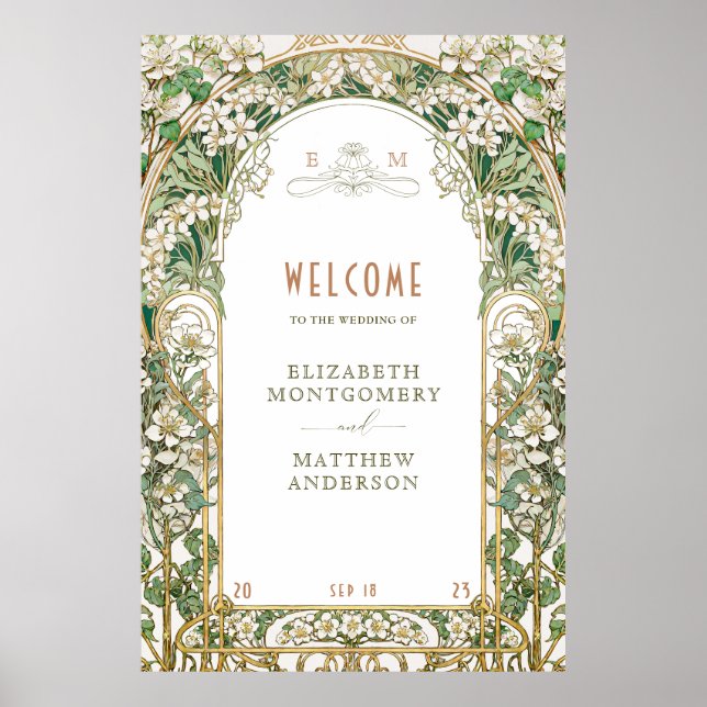 Affiche de bienvenue Floral Arch Art Nouveau (Devant)