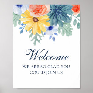 Affiche de bienvenue Floral Succulent Fête des mar