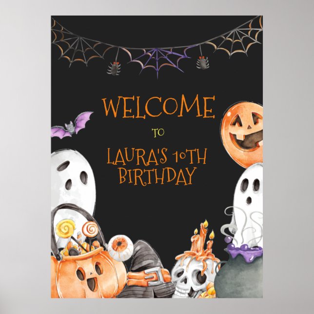 Affiche de bienvenue Halloween (Devant)