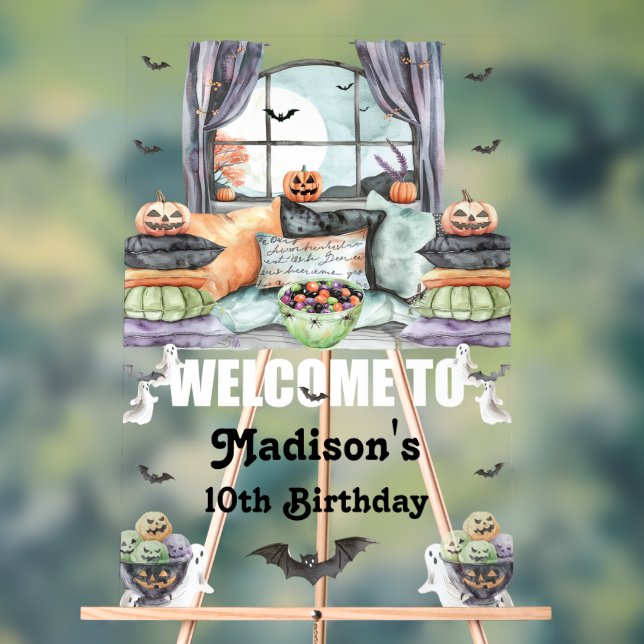 Affiche de bienvenue Halloween personnalisée (Neutre)