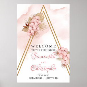 Affiche de bienvenue Mariage à la mode séchée de P