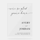 Affiche de bienvenue Mariage acrylique, accueil mi