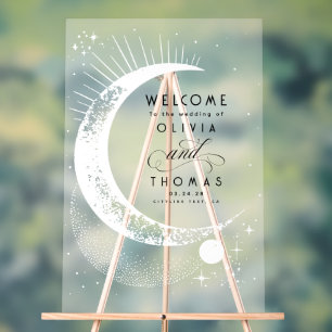 Affiche de bienvenue Mariage acrylique céleste Sta