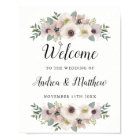 Affiche de bienvenue Mariage Anemone Bouquet