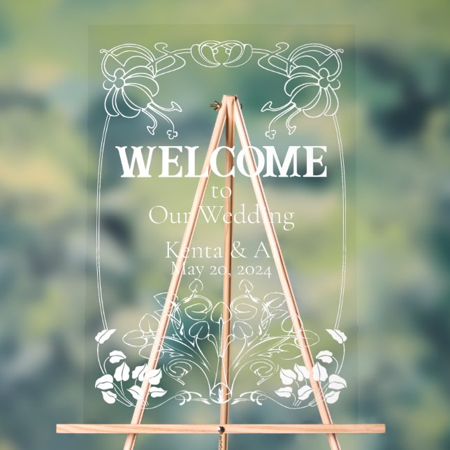 Affiche de bienvenue Mariage Art nouveau (Neutre)