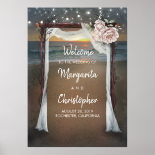 Affiche de bienvenue Mariage Beach Arbor