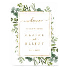 Affiche de bienvenue Mariage Botanical Gold Greene