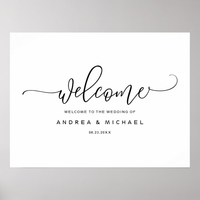 Affiche de bienvenue mariage - Bounce Calligraphy  (Devant)