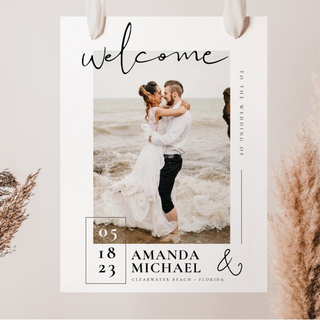 Affiche de bienvenue Mariage Chic Avec Photo (Créateur téléchargé)