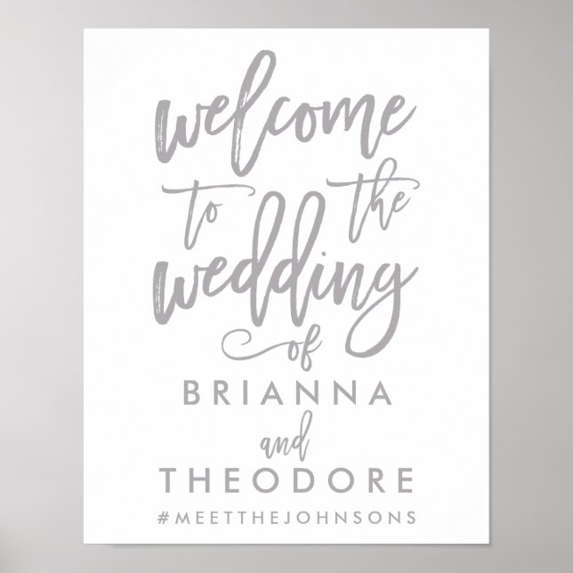 Affiche de bienvenue Mariage d'argent à la main ch (Devant)
