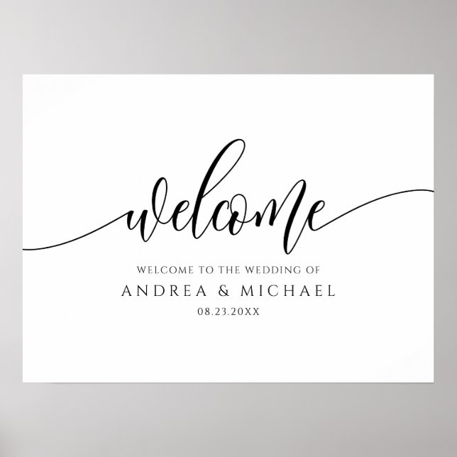 Affiche de bienvenue Mariage de calligraphie moder (Devant)