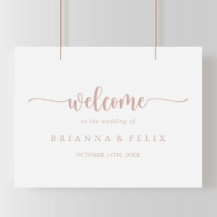 Affiche de bienvenue Mariage de calligraphie or ro