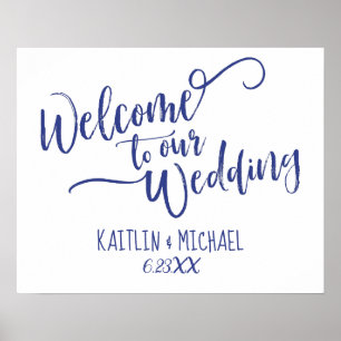 Affiche de bienvenue Mariage de calligraphie - Roy