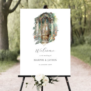 Affiche de bienvenue Mariage de couleur aquarelle