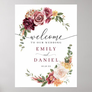 Affiche de bienvenue Mariage de Country Boho