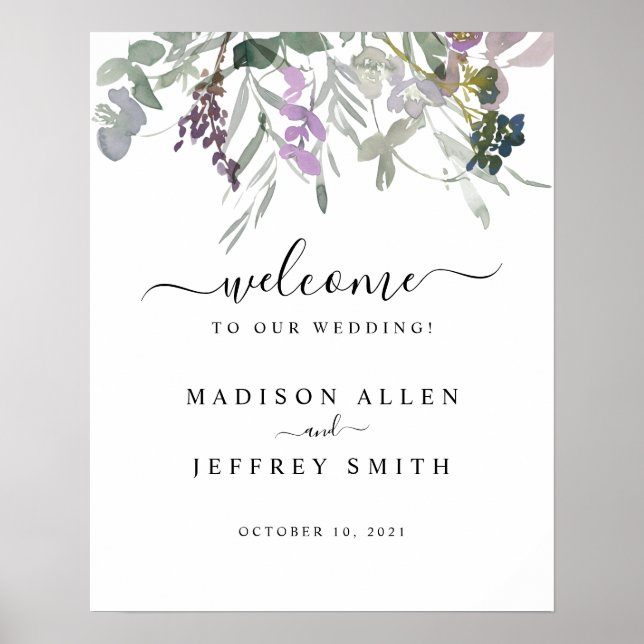 Affiche de bienvenue Mariage de Fleur sauvage de p (Devant)