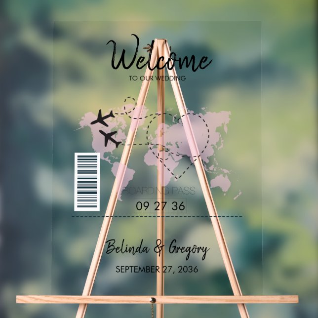 Affiche de bienvenue Mariage de la carte d'embarqu (Neutre)