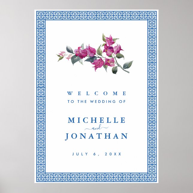 Affiche de bienvenue Mariage de la clé bleue médit (Devant)