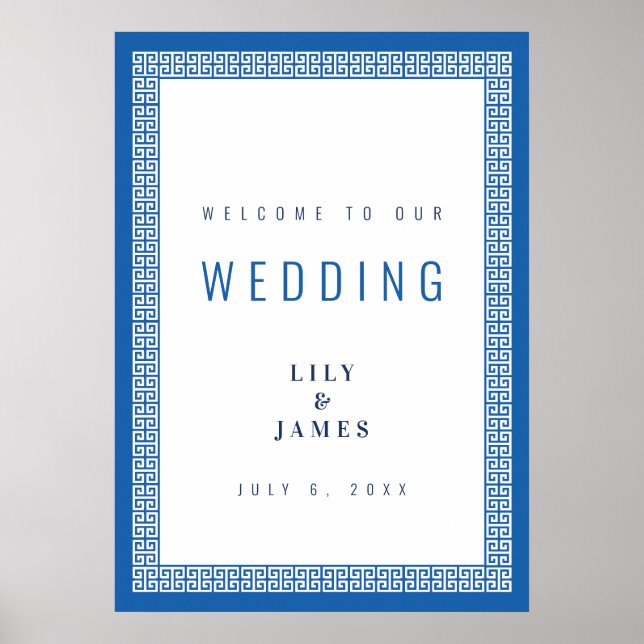 Affiche de bienvenue Mariage de la clé bleue médit (Devant)