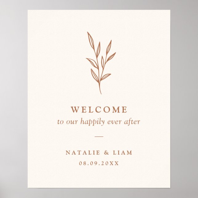 Affiche de bienvenue Mariage de la forêt orange br (Devant)
